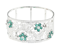 Emerald and diamond bangle