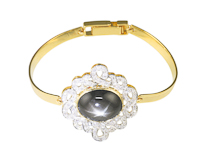 Star sapphire and diamond bangle