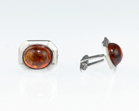 Spessartite garnet cuff links