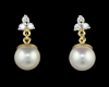 Fresh water pearl and diamond earrings